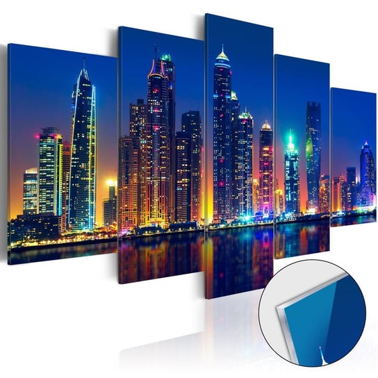 Obraz na szkle plexi: Niebieski Dubaj nocą, 5 elementów, 100x50 cm zakup.se