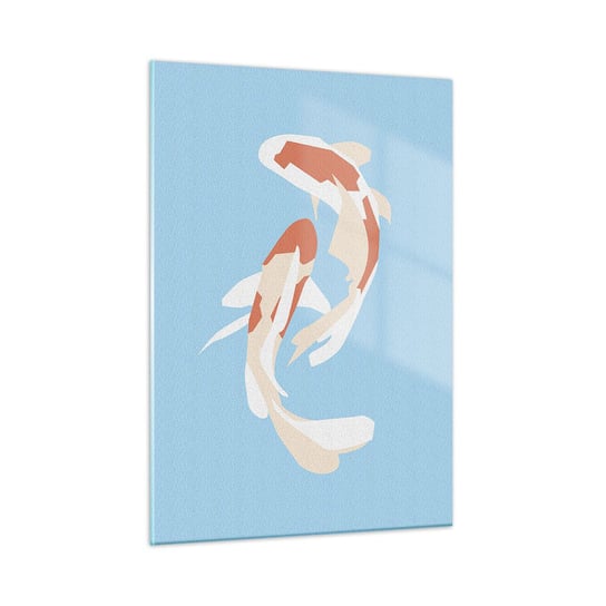 Obraz na szkle - Pływanie synchroniczne spontaniczne - 50x70cm - Ryby Nowoczesny Minimalizm - Nowoczesny szklany obraz do salonu do sypialni ARTTOR ARTTOR
