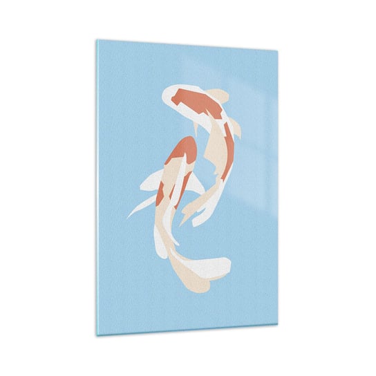 Obraz na szkle - Pływanie synchroniczne spontaniczne - 80x120cm - Ryby Nowoczesny Minimalizm - Nowoczesny szklany obraz na ścianę do salonu do sypialni ARTTOR ARTTOR