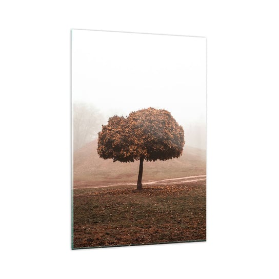Obraz na szkle - Po pracowitym lecie - 80x120cm - Drzewo Jesień Natura - Nowoczesny szklany obraz na ścianę do salonu do sypialni ARTTOR ARTTOR