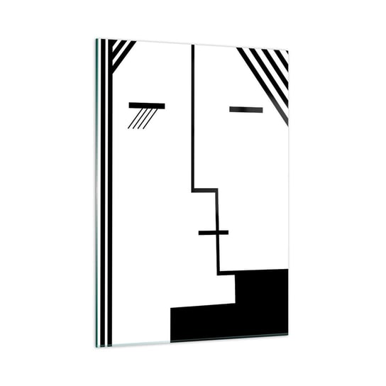 Obraz na szkle - Po prostu pocałunek - 50x70cm - Sztuka Współczesna Czarno-Biały Twarz - Nowoczesny szklany obraz do salonu do sypialni ARTTOR ARTTOR