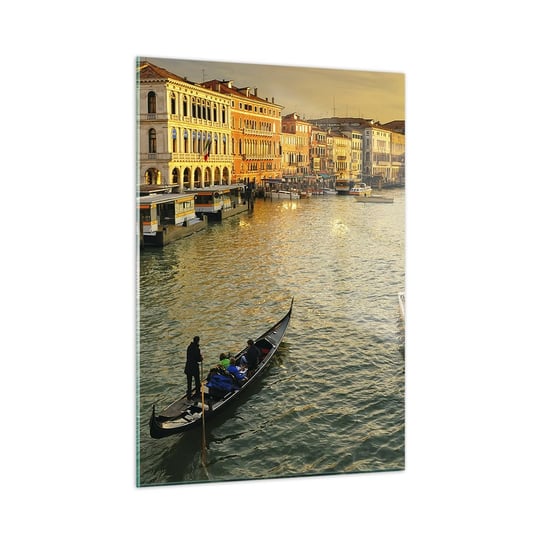 Obraz na szkle - Po słonecznej stronie ulicy - 50x70cm - Miasto Wenecja Włochy - Nowoczesny szklany obraz do salonu do sypialni ARTTOR ARTTOR