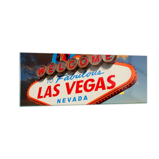 Obraz na szkle - Po uśmiech losu - 140x50cm - Podróże Las Vegas Miasto - Nowoczesny szklany obraz do salonu do sypialni ARTTOR ARTTOR