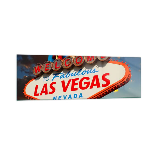Obraz na szkle - Po uśmiech losu - 160x50cm - Podróże Las Vegas Miasto - Nowoczesny foto szklany obraz do salonu do sypialni ARTTOR ARTTOR