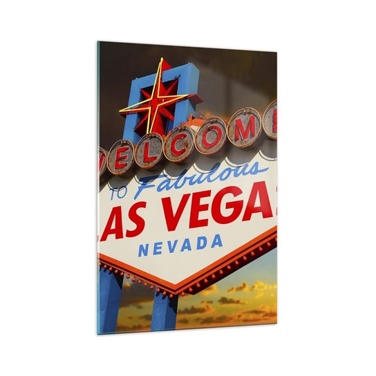 Obraz na szkle - Po uśmiech losu - 70x100cm - Podróże Las Vegas Miasto - Nowoczesny foto szklany obraz do salonu do sypialni ARTTOR ARTTOR