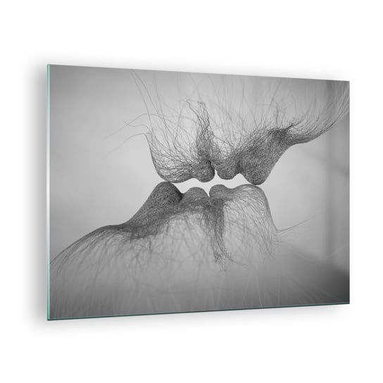 Obraz na szkle - Pocałunek wiatru - 70x50cm - Abstrakcja Grafika Miłość - Nowoczesny szklany obraz do salonu do sypialni ARTTOR ARTTOR