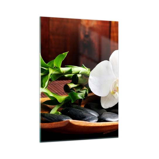 Obraz na szkle - Poddaj się dotykowi natury - 50x70cm - Kwiaty Orchidea Storczyk - Nowoczesny szklany obraz do salonu do sypialni ARTTOR ARTTOR