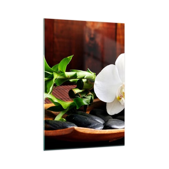 Obraz na szkle - Poddaj się dotykowi natury - 70x100cm - Kwiaty Orchidea Storczyk - Nowoczesny foto szklany obraz do salonu do sypialni ARTTOR ARTTOR