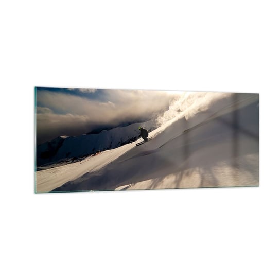 Obraz na szkle - Podjęte wyzwanie gór - 100x40cm - Sport I Hobby Góry Alpy - Nowoczesny foto szklany obraz do salonu do sypialni ARTTOR ARTTOR