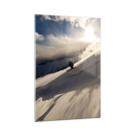 Obraz na szkle - Podjęte wyzwanie gór - 80x120cm - Sport I Hobby Góry Alpy - Nowoczesny szklany obraz na ścianę do salonu do sypialni ARTTOR ARTTOR