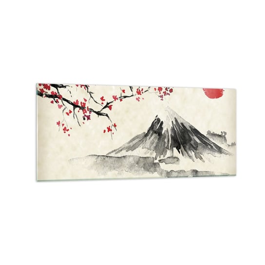 Obraz na szkle - Pokochaj Japonię - 120x50cm - Krajobraz Fudżi Wulkan - Nowoczesny szklany obraz na ścianę do salonu do sypialni ARTTOR ARTTOR