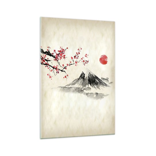 Obraz na szkle - Pokochaj Japonię - 70x100cm - Krajobraz Fudżi Wulkan - Nowoczesny foto szklany obraz do salonu do sypialni ARTTOR ARTTOR