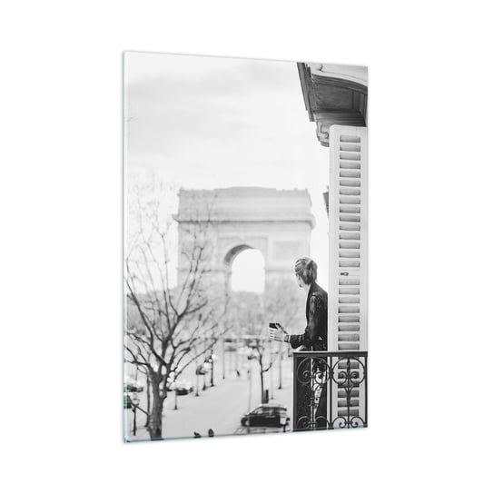 Obraz na szkle - Pokój z widokiem - 50x70cm - Łuk Triumfalny Paryż Architektura - Nowoczesny szklany obraz do salonu do sypialni ARTTOR ARTTOR