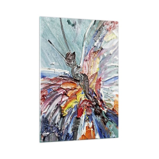 Obraz na szkle - Pomalowany przez naturę - 50x70cm - Abstrakcja Motyl Sztuka - Nowoczesny szklany obraz do salonu do sypialni ARTTOR ARTTOR