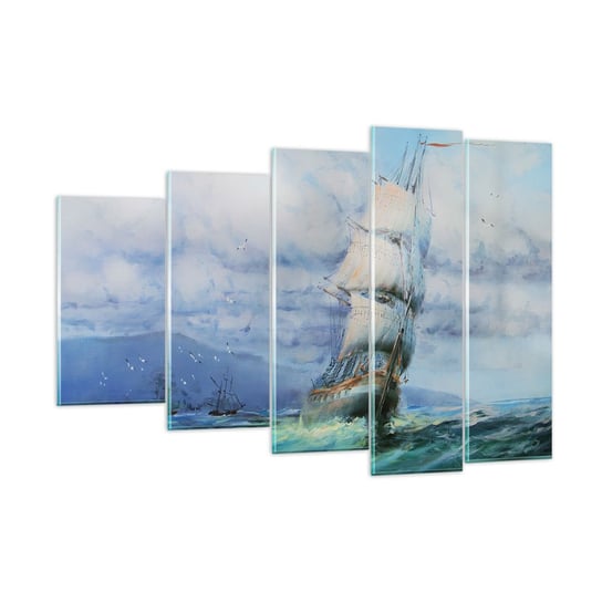 Obraz na szkle - Pomyślnych wiatrów - 150x100 cm - Obraz nowoczesny - Żaglowiec, Morze, Żeglarstwo, Ocean, Podróże - GEG150x100-3782 ARTTOR