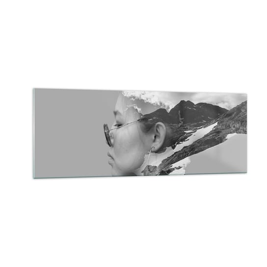 Obraz na szkle - Portret górny i chmurny - 140x50cm - Abstrakcja Głowa Kobiety Fantasy - Nowoczesny szklany obraz do salonu do sypialni ARTTOR ARTTOR
