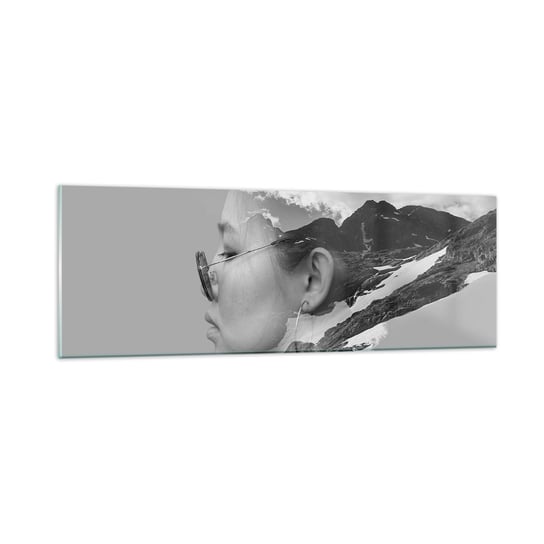 Obraz na szkle - Portret górny i chmurny - 90x30cm - Abstrakcja Głowa Kobiety Fantasy - Nowoczesny szklany obraz do salonu do sypialni ARTTOR ARTTOR