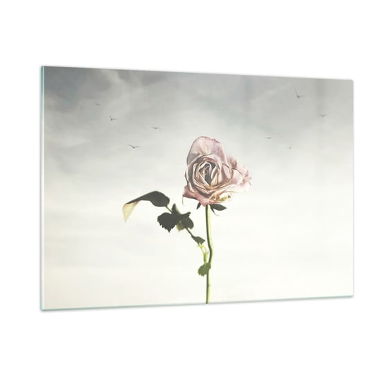 Obraz na szkle - Powitanie wiosny - 120x80cm - Róża Kwiat Sztuka - Nowoczesny szklany obraz na ścianę do salonu do sypialni ARTTOR ARTTOR