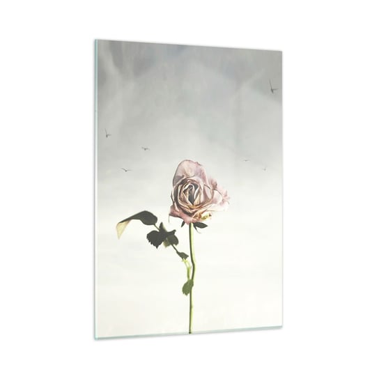 Obraz na szkle - Powitanie wiosny - 50x70cm - Róża Kwiat Sztuka - Nowoczesny szklany obraz do salonu do sypialni ARTTOR ARTTOR