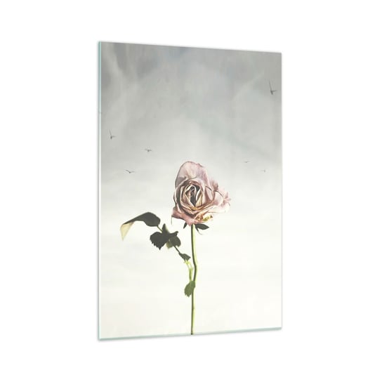 Obraz na szkle - Powitanie wiosny - 70x100cm - Róża Kwiat Sztuka - Nowoczesny foto szklany obraz do salonu do sypialni ARTTOR ARTTOR