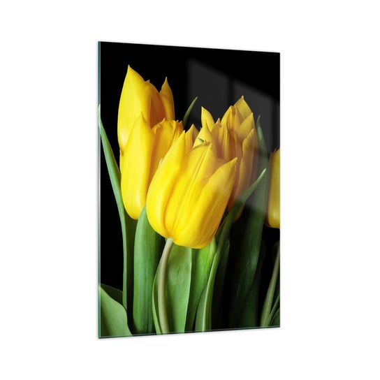 Obraz na szkle - Powstały z czystego słońca - 70x100cm - Kwiaty Tulipany Bukiet Kwiatów - Nowoczesny foto szklany obraz do salonu do sypialni ARTTOR ARTTOR