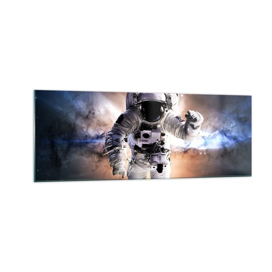 Obraz na szkle - Pozdrowienia z kosmosu - 140x50 cm - Obraz nowoczesny - Astronauta, Kosmos, Kosmonauta, Wszechświat, Galaktyka - GAB140x50-2848 ARTTOR
