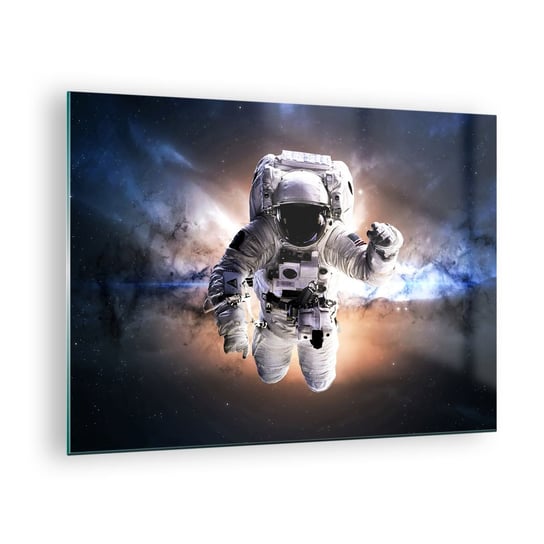 Obraz na szkle - Pozdrowienia z kosmosu - 70x50cm - Astronauta Kosmos Kosmonauta - Nowoczesny szklany obraz do salonu do sypialni ARTTOR ARTTOR