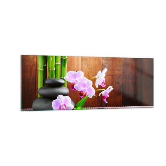 Obraz na szkle - Poznaj przyjemności wschodu - 140x50cm - Kwiaty Orchidea Storczyk - Nowoczesny szklany obraz do salonu do sypialni ARTTOR ARTTOR