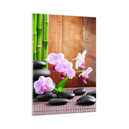 Obraz na szkle - Poznaj przyjemności wschodu - 50x70cm - Kwiaty Orchidea Storczyk - Nowoczesny szklany obraz do salonu do sypialni ARTTOR ARTTOR