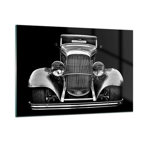 Obraz na szkle - Prawdziwy gentelman - 120x80cm - Retro Samochód Klasyczny - Nowoczesny szklany obraz na ścianę do salonu do sypialni ARTTOR ARTTOR