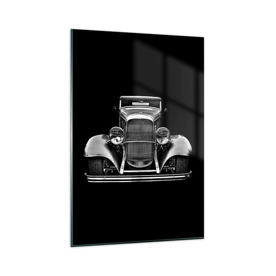 Obraz na szkle - Prawdziwy gentelman - 80x120cm - Retro Samochód Klasyczny - Nowoczesny szklany obraz na ścianę do salonu do sypialni ARTTOR ARTTOR