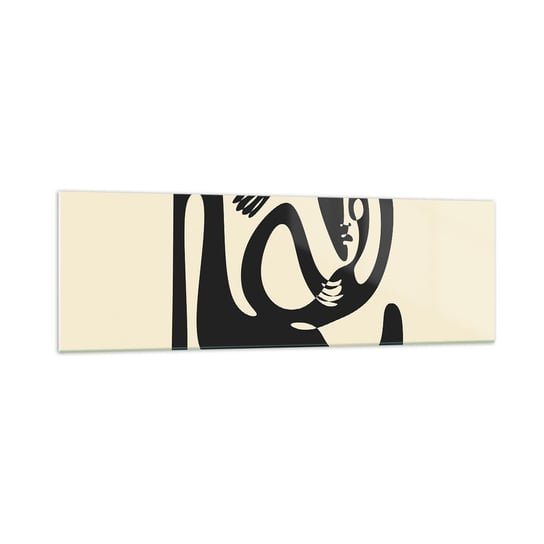 Obraz na szkle - Prawie Picasso - 160x50cm - Abstrakcja Sztuka Grafika - Nowoczesny foto szklany obraz do salonu do sypialni ARTTOR ARTTOR