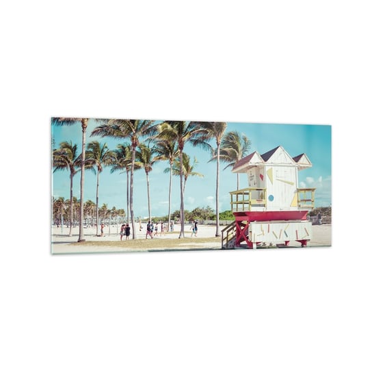 Obraz na szkle - Przed tobą piękny dzień - 120x50cm - Krajobraz Plaża Floryda - Nowoczesny szklany obraz na ścianę do salonu do sypialni ARTTOR ARTTOR