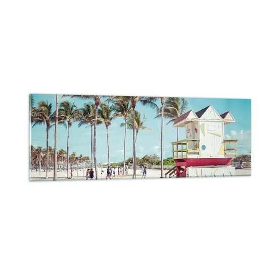 Obraz na szkle - Przed tobą piękny dzień - 90x30cm - Krajobraz Plaża Floryda - Nowoczesny szklany obraz do salonu do sypialni ARTTOR ARTTOR