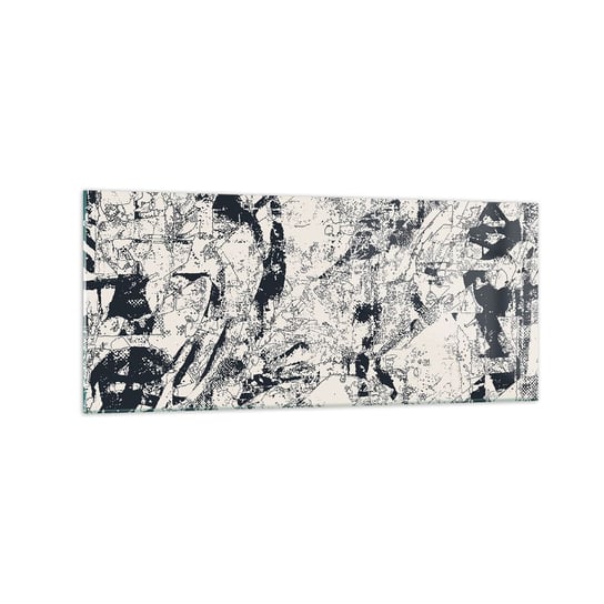 Obraz na szkle - Przenikanie przeciwieństw - 120x50cm - Abstrakcja Sztuka Kolaż - Nowoczesny szklany obraz na ścianę do salonu do sypialni ARTTOR ARTTOR