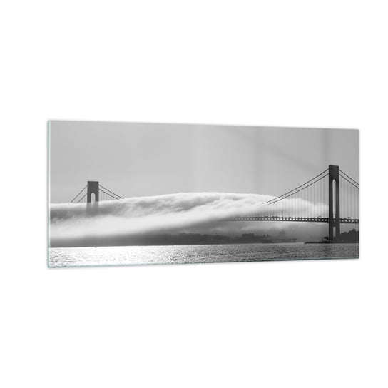 Obraz na szkle - Przepłynąć przez Złote Wrota - 100x40cm - Krajobraz Most San-Francisco - Nowoczesny foto szklany obraz do salonu do sypialni ARTTOR ARTTOR