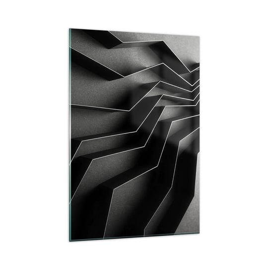 Obraz na szkle - Przestrzenny porządek - 80x120cm - 3D Labirynt Nowoczesny - Nowoczesny szklany obraz na ścianę do salonu do sypialni ARTTOR ARTTOR