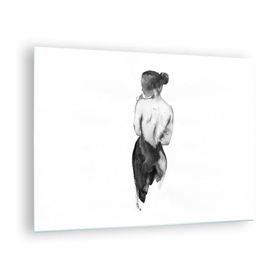 Obraz na szkle - Przy niej świat znika - 70x50cm - Kobieta Ciało Kobiety Grafika - Nowoczesny szklany obraz do salonu do sypialni ARTTOR ARTTOR