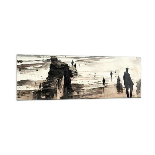 Obraz na szkle - Przywołani - 160x50cm - Plaża Ludzie Sztuka - Nowoczesny foto szklany obraz do salonu do sypialni ARTTOR ARTTOR
