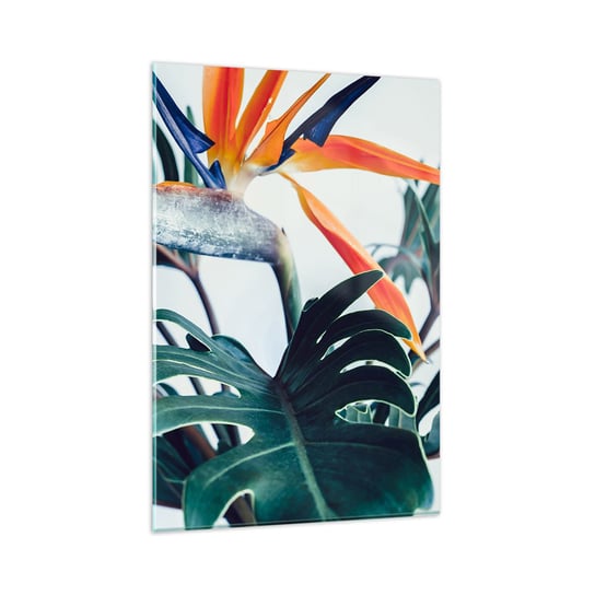 Obraz na szkle - Ptakokrzak - 80x120cm - Rośliny Boho Egzotyczny - Nowoczesny szklany obraz na ścianę do salonu do sypialni ARTTOR ARTTOR
