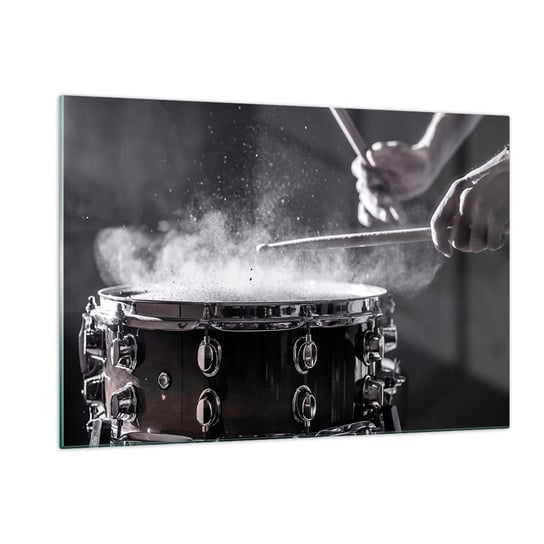 Obraz na szkle - Puls muzyki - 120x80cm - Muzyka Instrument Muzyczny Werbel - Nowoczesny szklany obraz na ścianę do salonu do sypialni ARTTOR ARTTOR