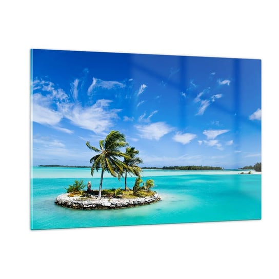Obraz na szkle - Raj na ziemi - 120x80cm - Krajobraz Wyspa Morze - Nowoczesny szklany obraz na ścianę do salonu do sypialni ARTTOR ARTTOR