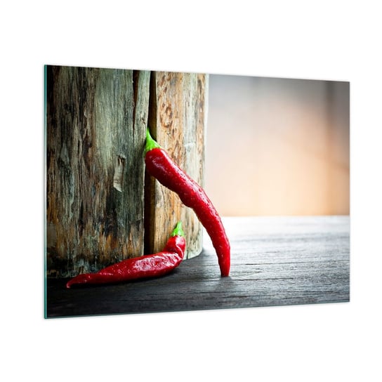 Obraz na szkle - Red hot chili peppers - 100x70cm - Papryka Chili Przyprawa - Nowoczesny foto szklany obraz do salonu do sypialni ARTTOR ARTTOR