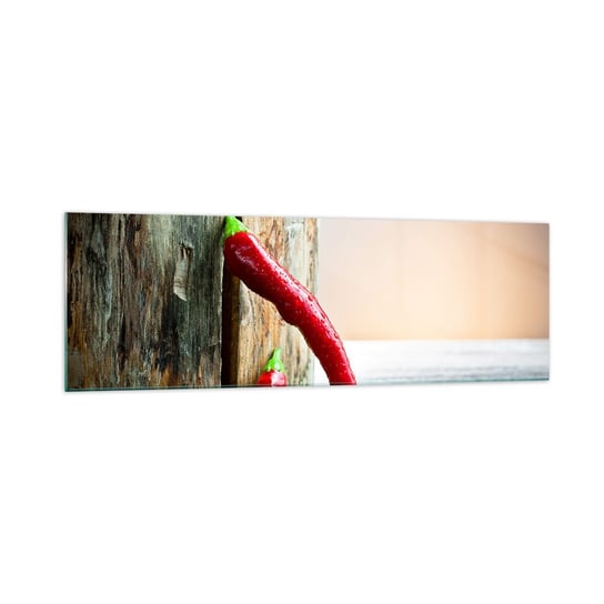 Obraz na szkle - Red hot chili peppers - 160x50cm - Papryka Chili Przyprawa - Nowoczesny foto szklany obraz do salonu do sypialni ARTTOR ARTTOR