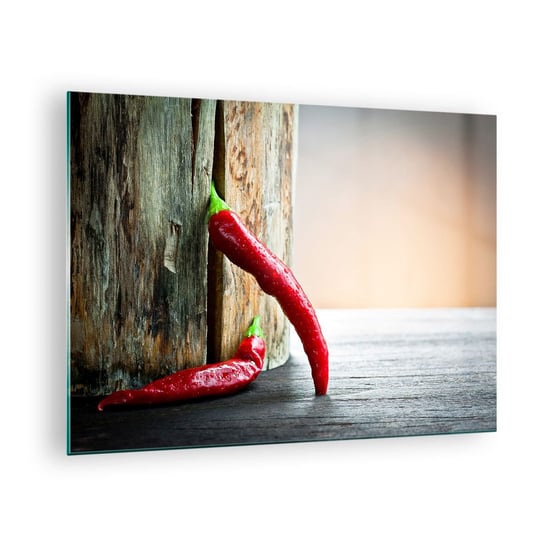 Obraz na szkle - Red hot chili peppers - 70x50cm - Papryka Chili Przyprawa - Nowoczesny szklany obraz do salonu do sypialni ARTTOR ARTTOR