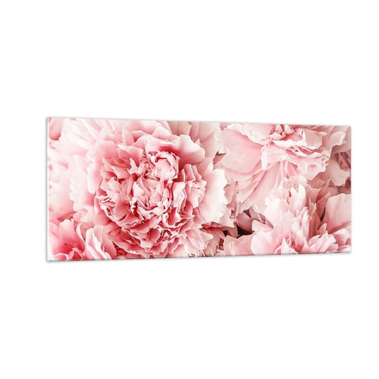Obraz na szkle - Różowe marzenie - 100x40cm - Kwiaty Piwonie Romantyzm - Nowoczesny foto szklany obraz do salonu do sypialni ARTTOR ARTTOR