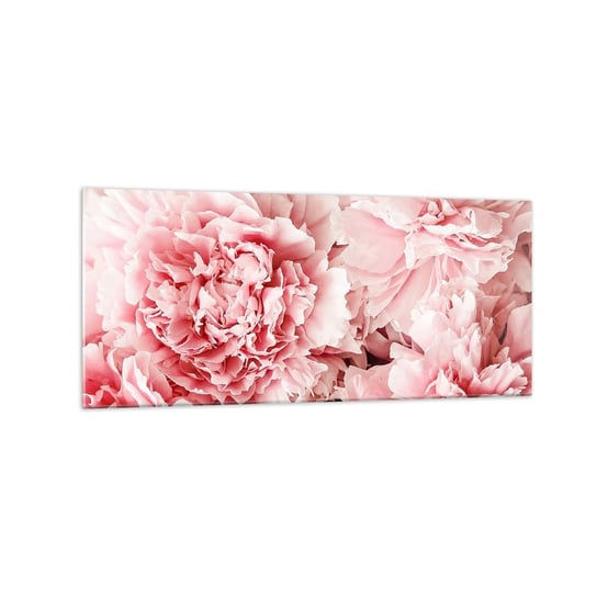 Obraz na szkle - Różowe marzenie - 120x50cm - Kwiaty Piwonie Romantyzm - Nowoczesny szklany obraz na ścianę do salonu do sypialni ARTTOR ARTTOR