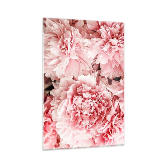 Obraz na szkle - Różowe marzenie - 80x120cm - Kwiaty Piwonie Romantyzm - Nowoczesny szklany obraz na ścianę do salonu do sypialni ARTTOR ARTTOR