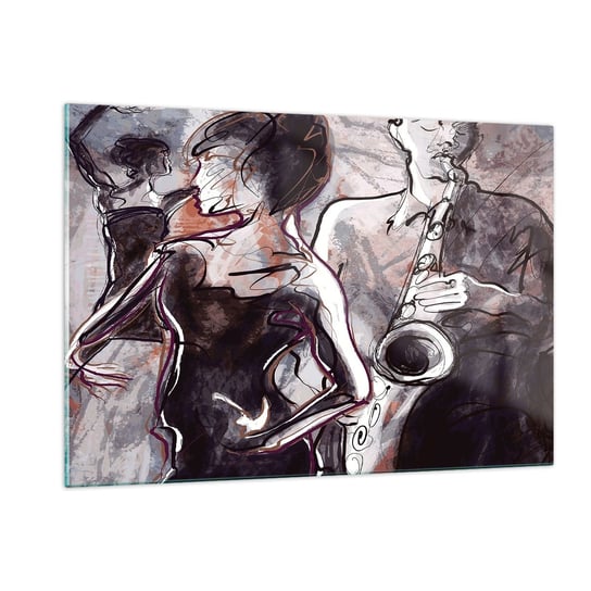 Obraz na szkle - Rozpłynąć się w muzyce - 120x80cm - Muzyka Jazz Taniec - Nowoczesny szklany obraz na ścianę do salonu do sypialni ARTTOR ARTTOR