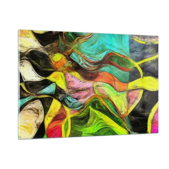 Obraz na szkle - Ruch to życie - 120x80cm - Abstrakcja Sztuka Malarstwo - Nowoczesny szklany obraz na ścianę do salonu do sypialni ARTTOR ARTTOR